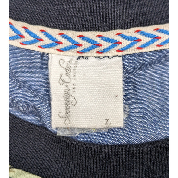 Sovereign Code Men's Tropical Print T Shirt with Stripe Trim Size L - Picture 4 of 7